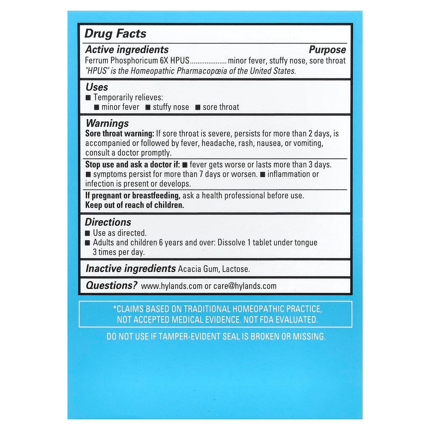 Hyland's Naturals Ferrum Phos 6X: Relieve Sore Throats & Inflammation - Image 2