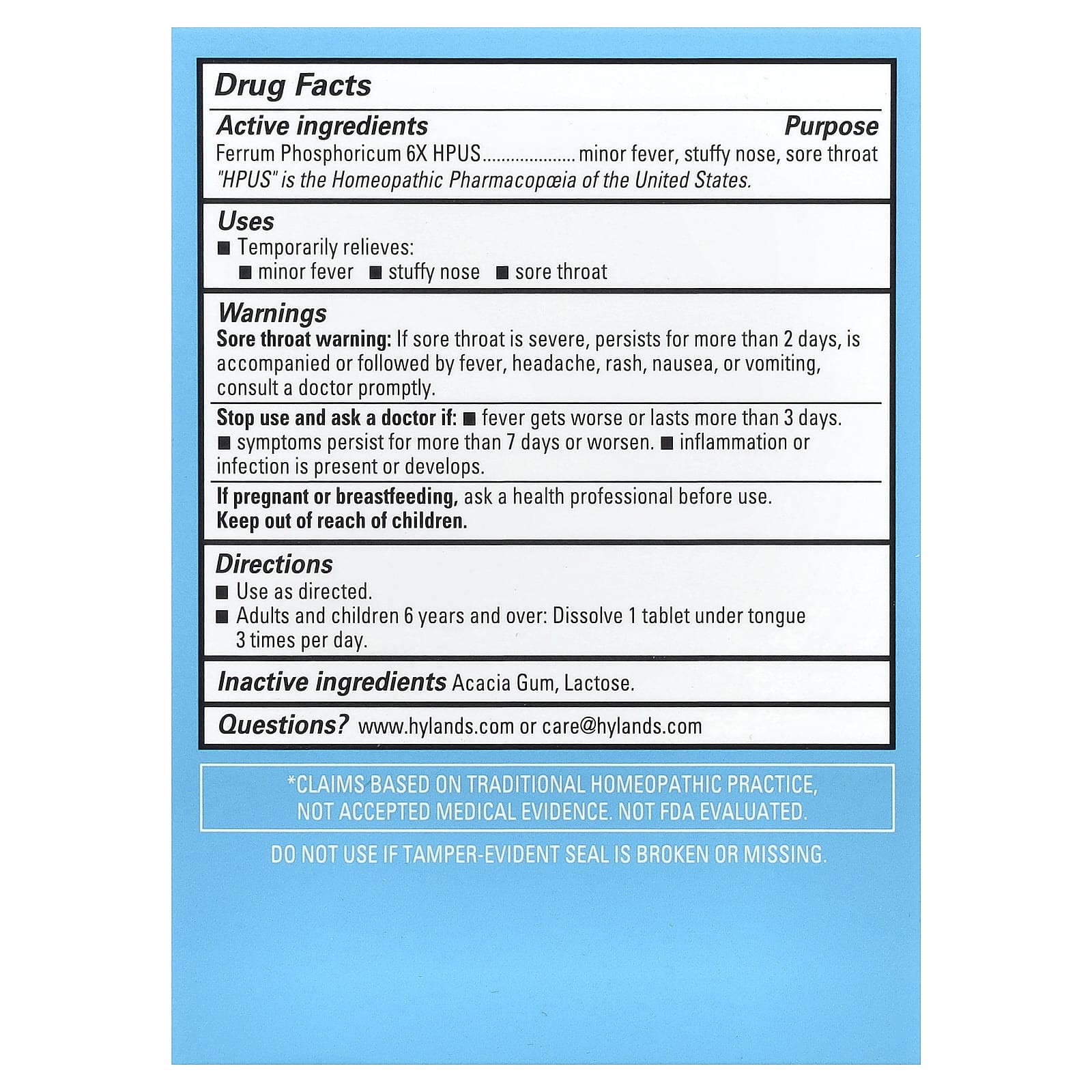 Hyland's Naturals Ferrum Phos 6X: Relieve Sore Throats & Inflammation - Image 2