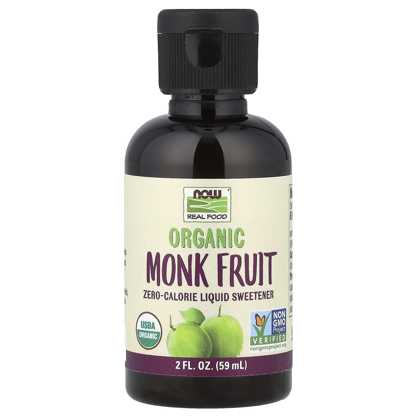 NOW Foods, Real Food, Organic Monk Fruit, Liquid Sweetener, 2 fl oz (59 ml) - Image 1