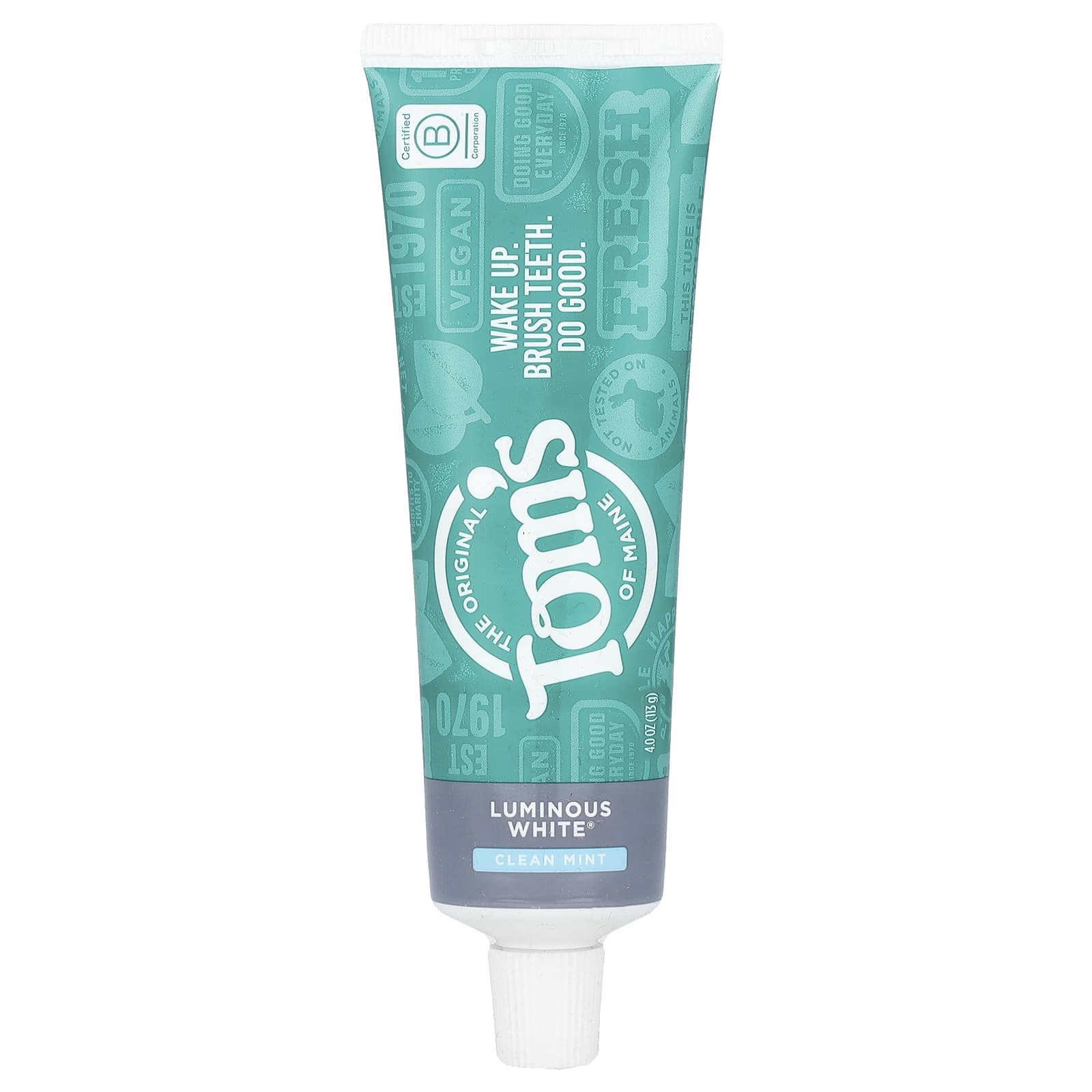 Tom's of Maine, Luminous White®, Anticavity Toothpaste with Fluoride, Clean Mint, 4 oz (113 g) - Image 1