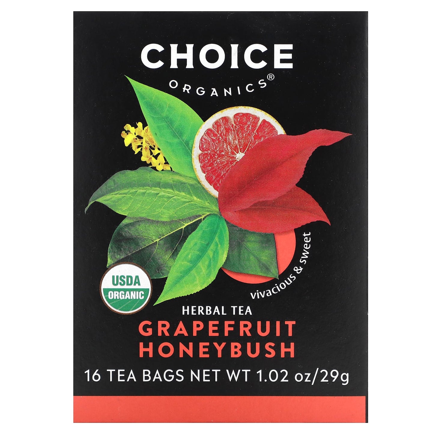 Grapefruit Honeybush Caffeine Free Herbal Tea by Choice Organic Teas - Image 1