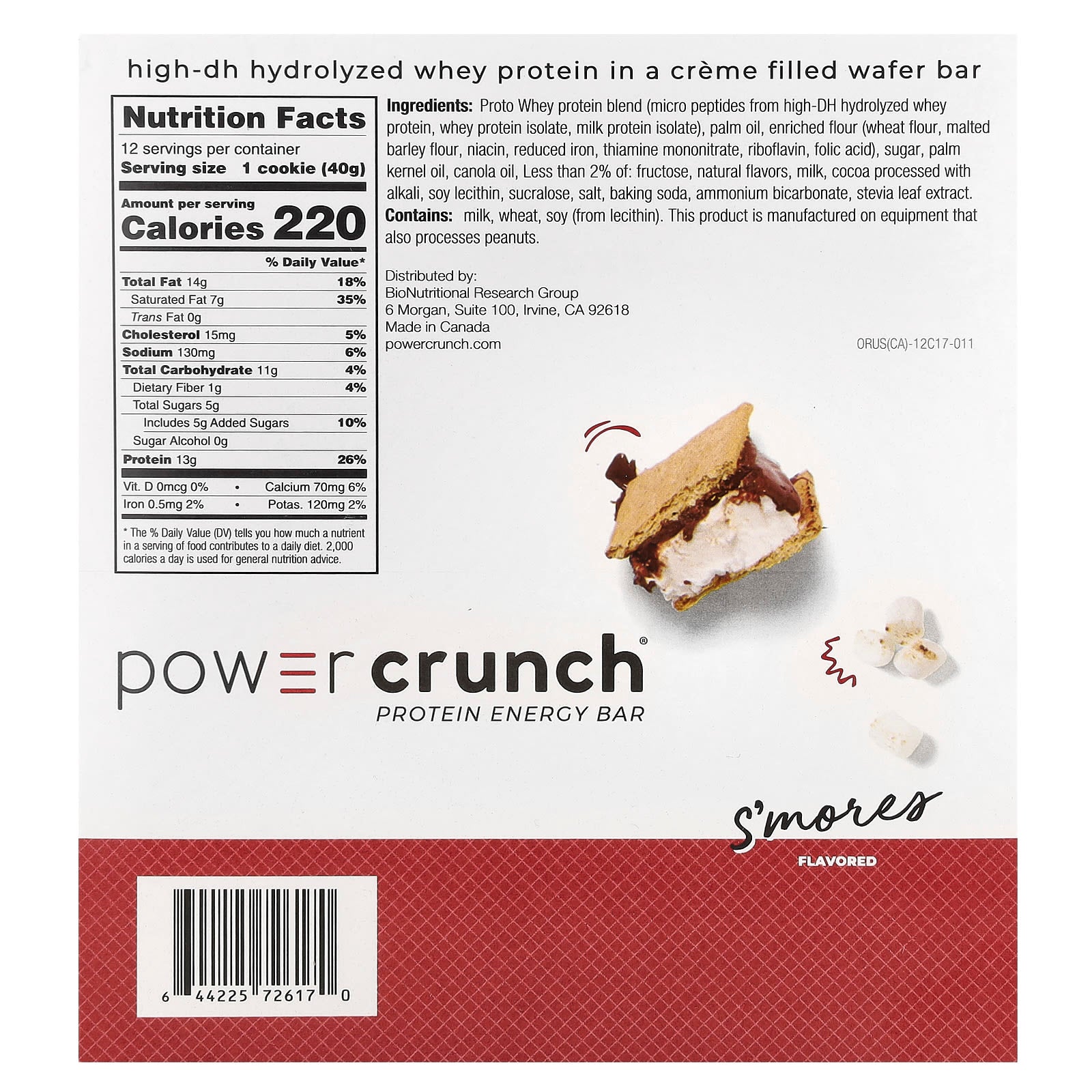 S'mores Power Crunch Protein Energy Bars - 12 Count, 1.4 oz each - Image 2