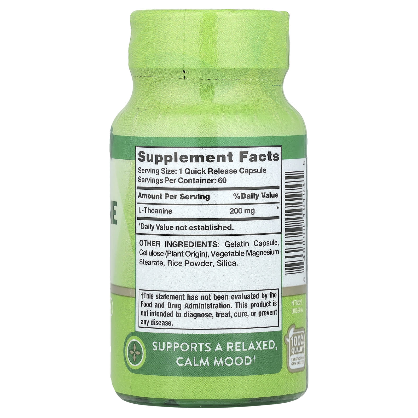 Nature's Truth, Double Strength L-Theanine, 200 mg, 60 Quick Release Capsules - Image 2