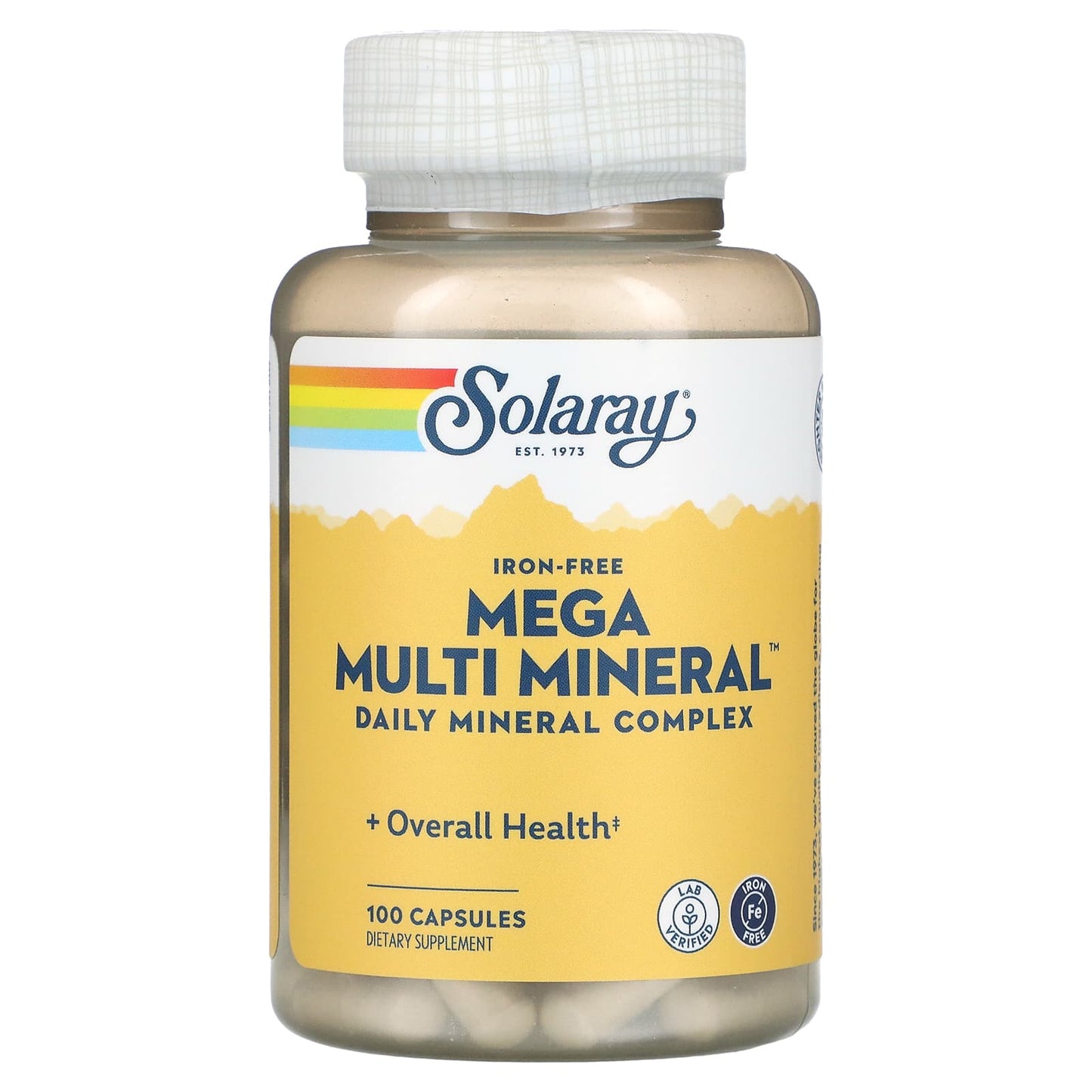 Solaray, Mega Multi Mineral, Iron Free, 100 Capsules - Image 1
