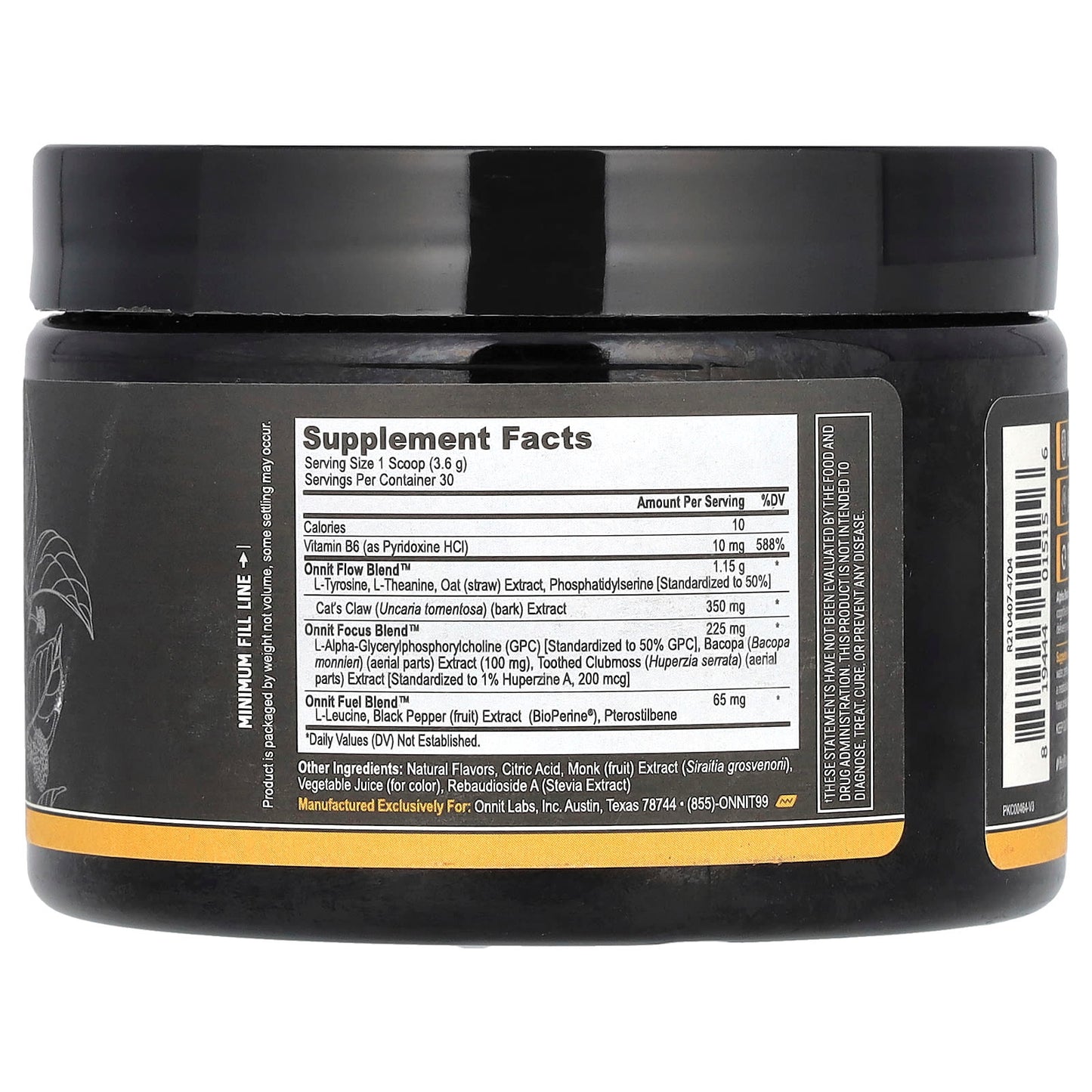 Onnit, Alpha Brain Instant, Caffeine Free, Peach , 3.8 oz (108 g) - Image 2