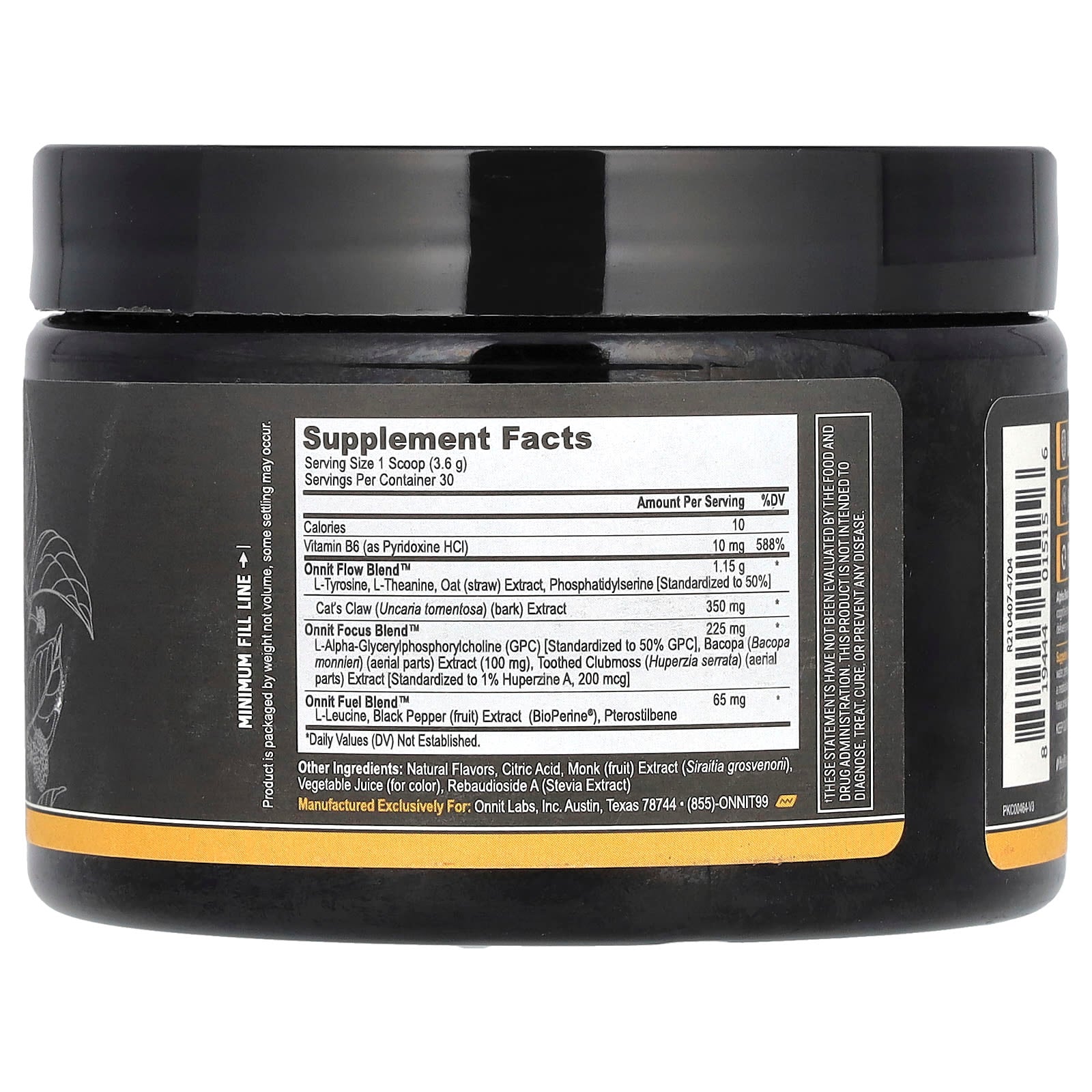 Onnit, Alpha Brain Instant, Caffeine Free, Peach , 3.8 oz (108 g) - Image 2