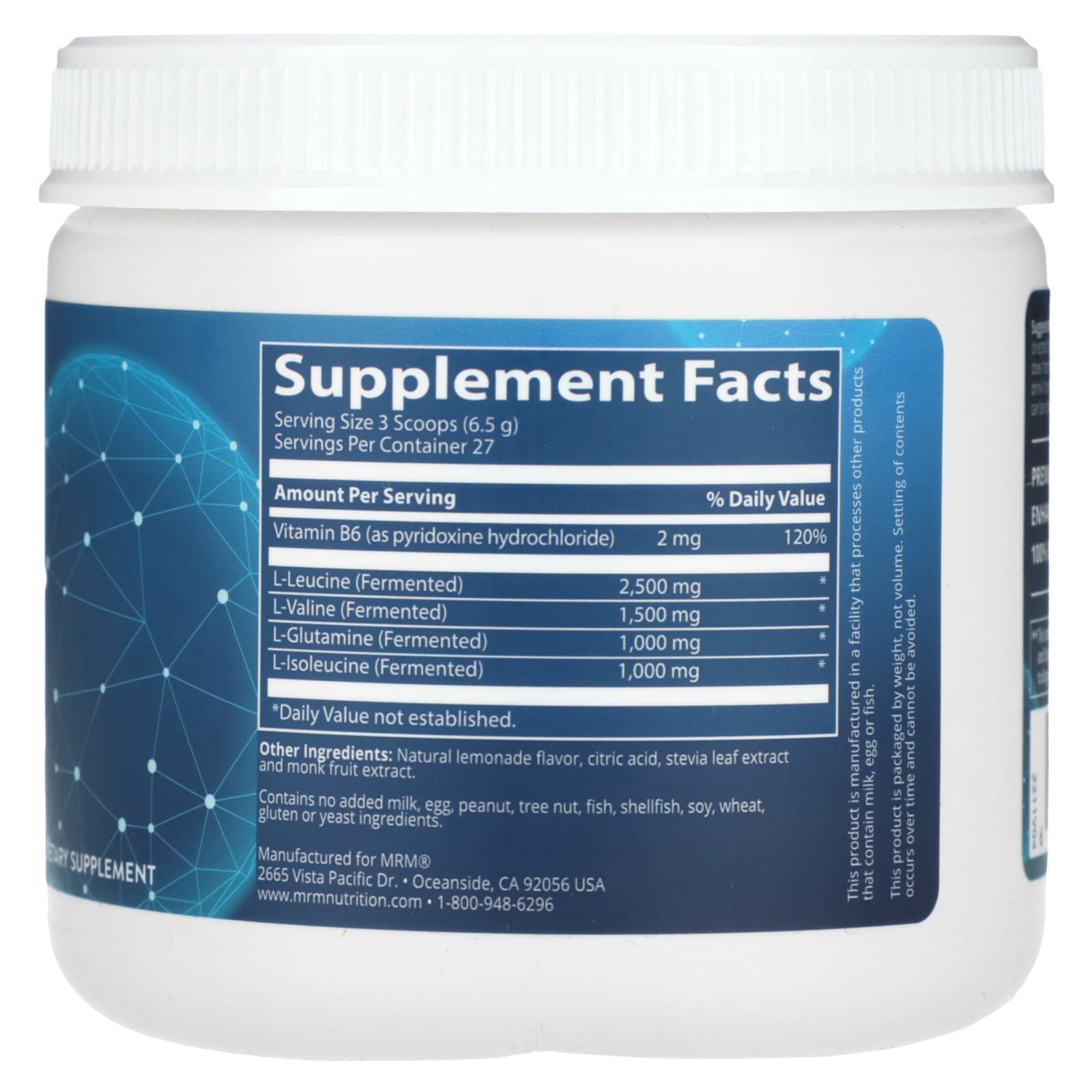 MRM Nutrition, BCAA+G, Muscle Recovery, Lemonade, 6.35 oz (180 g) - Image 2