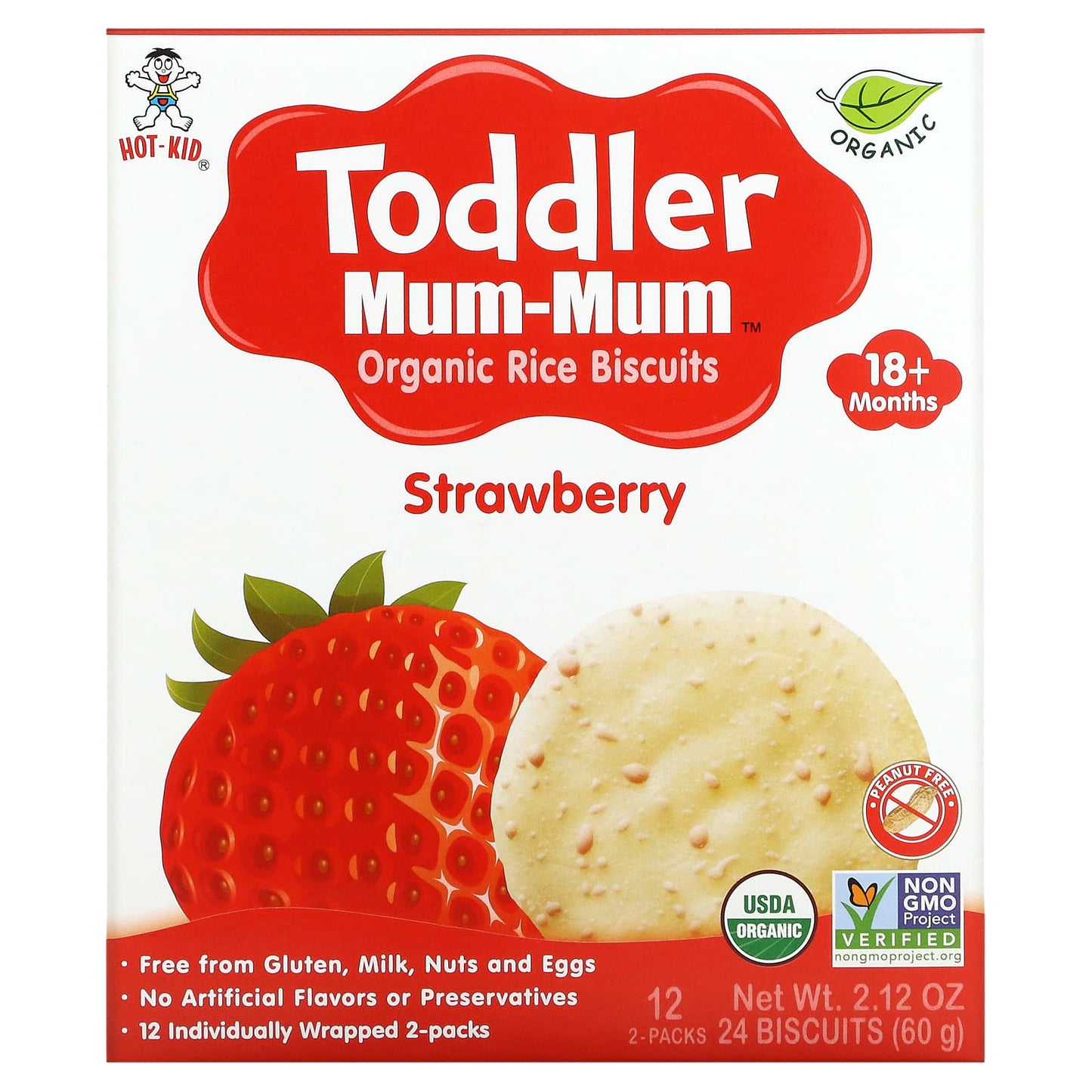 Organic Toddler Mum-Mum Rice Biscuits - 12 Packs - Image 1