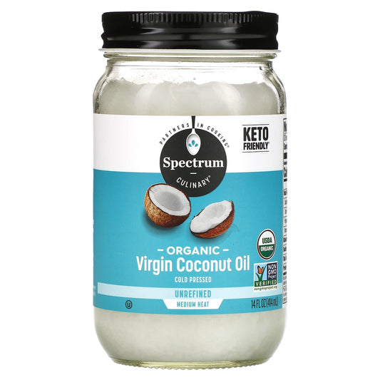 Spectrum Culinary, Organic Virgin Coconut Oil, Unrefined, 14 fl oz (414 ml) - Image 1
