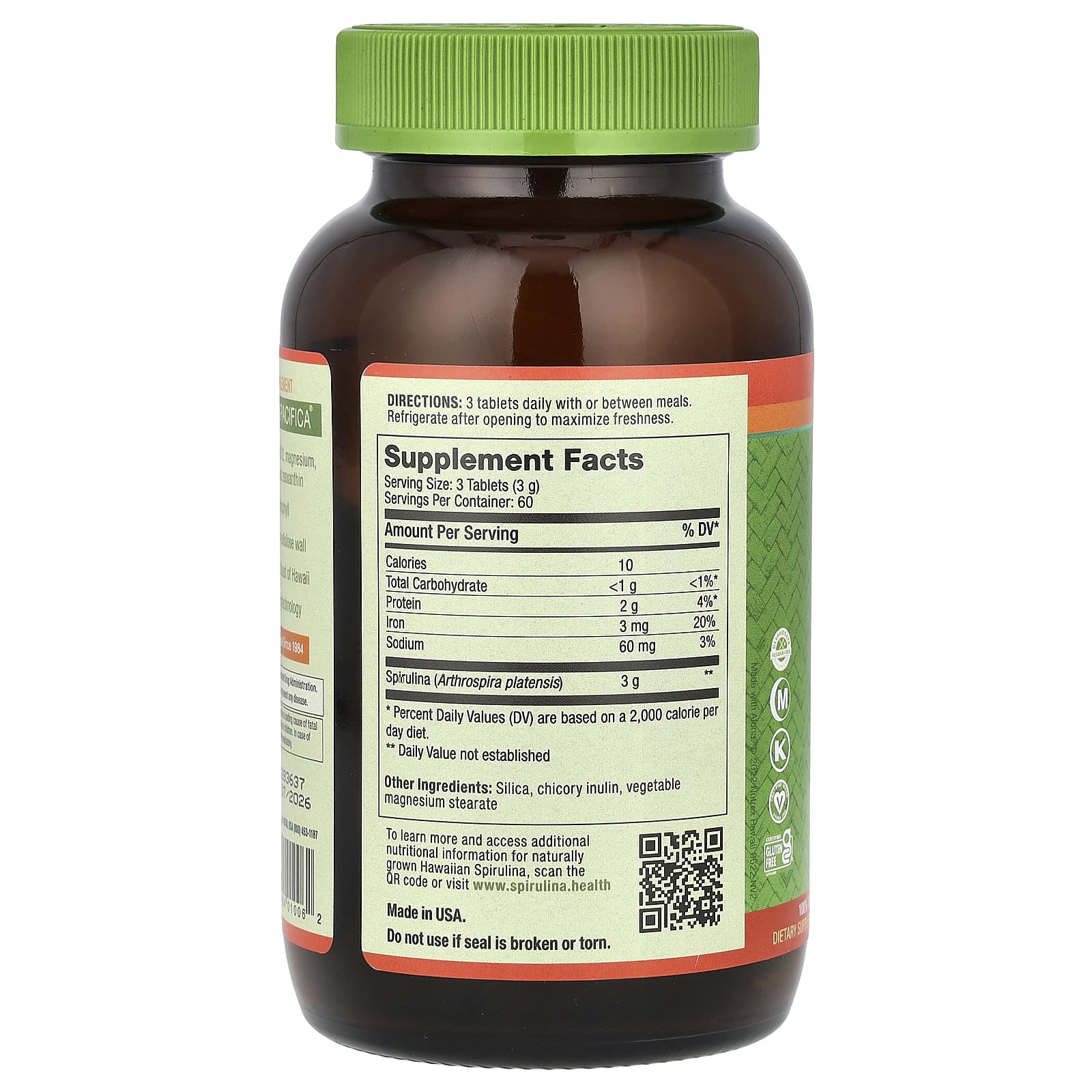 Nutrex Hawaii, Pure Hawaiian Spirulina®, 1,000 mg, 180 Tablets - Image 2