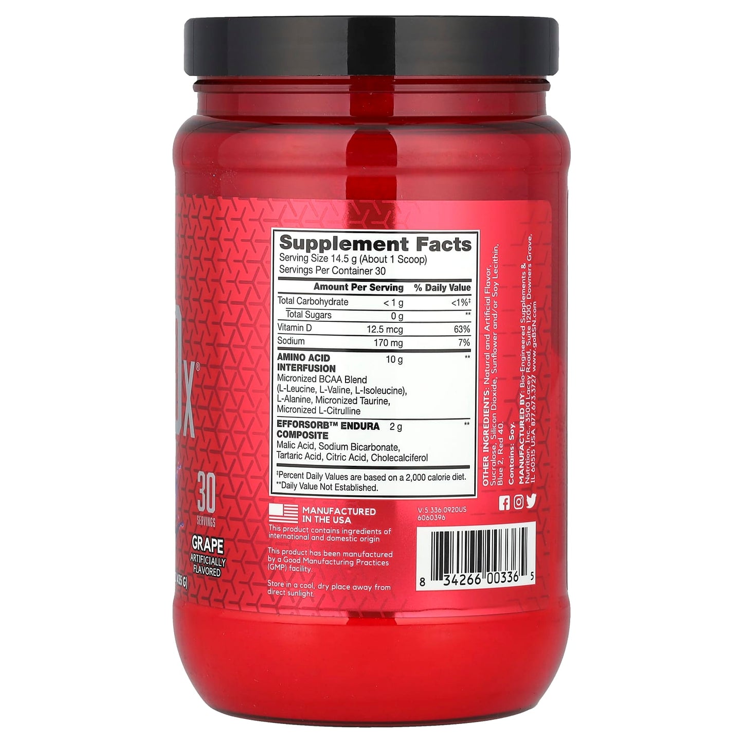 BSN AminoX Endurance & Recovery Grape 15.3 oz - Image 2