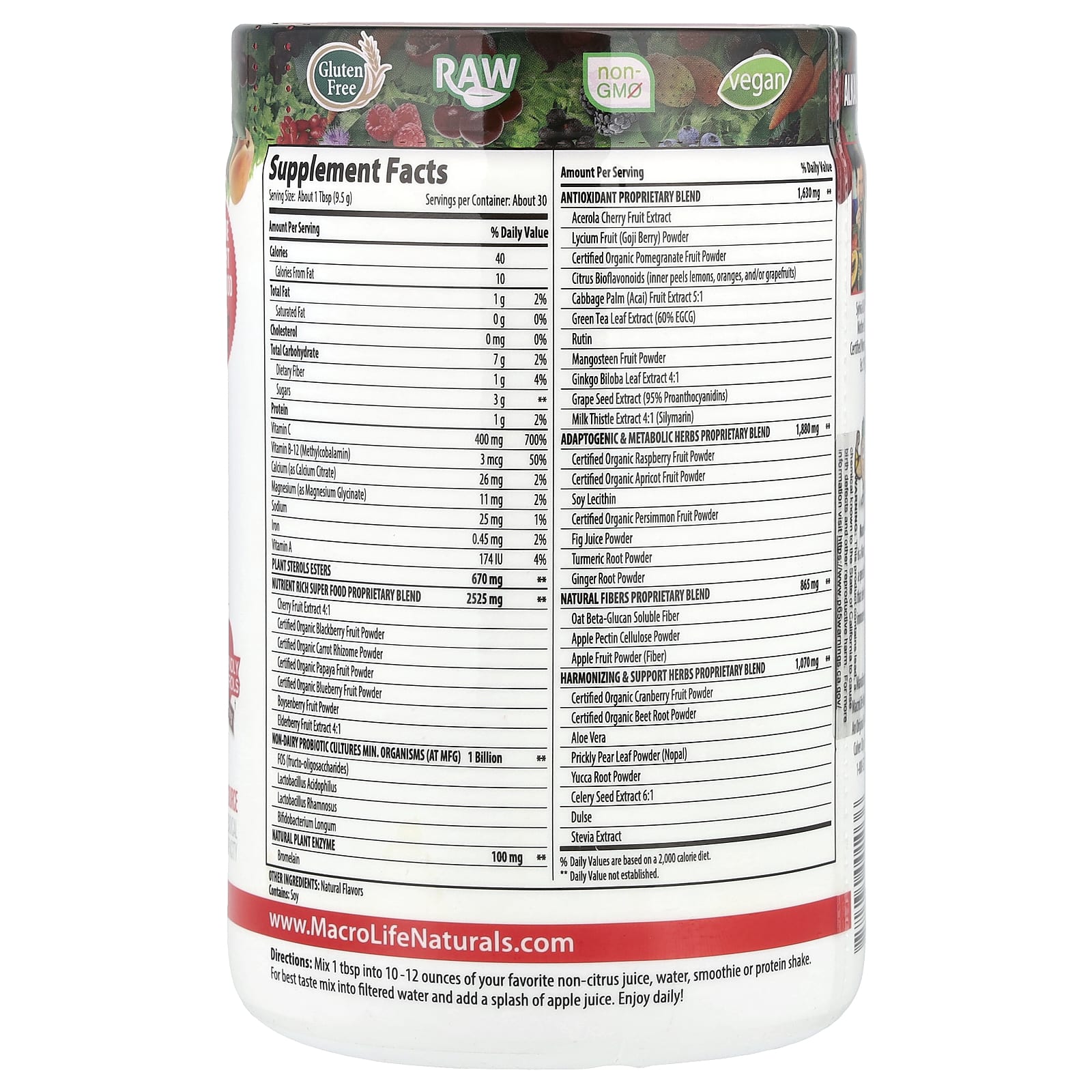 Macrolife Naturals, Miracle Reds®, Superfood, Goji, Pomegranate, Acai, Mangosteen, 10 oz (283.5 g) - Image 2
