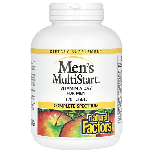 Natural Factors, Men's MultiStart, Vitamin A Day for Men, 120 Tablets - Image 1