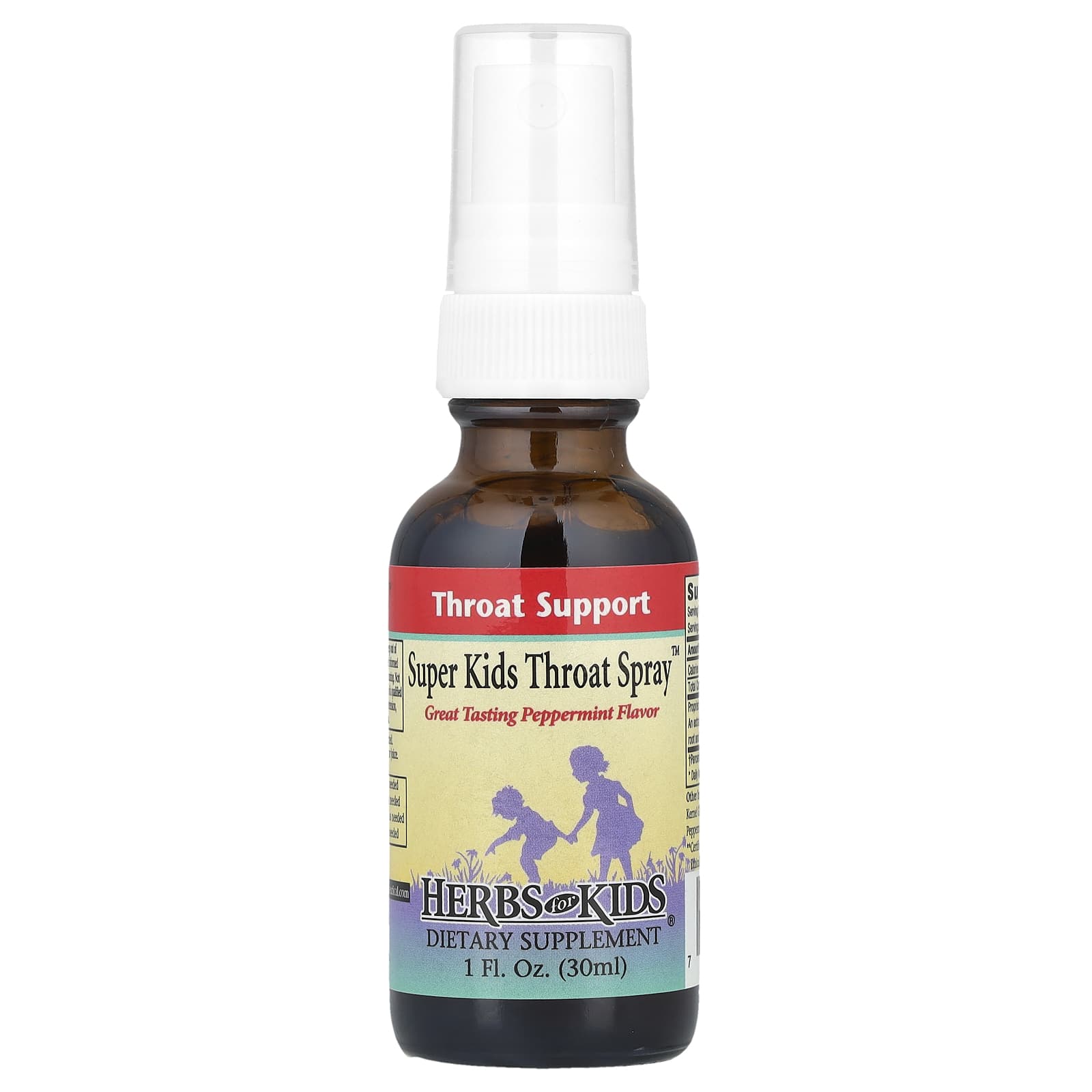 Herbs for Kids Throat Spray for Kids Peppermint Flavor 1 fl oz - Image 1
