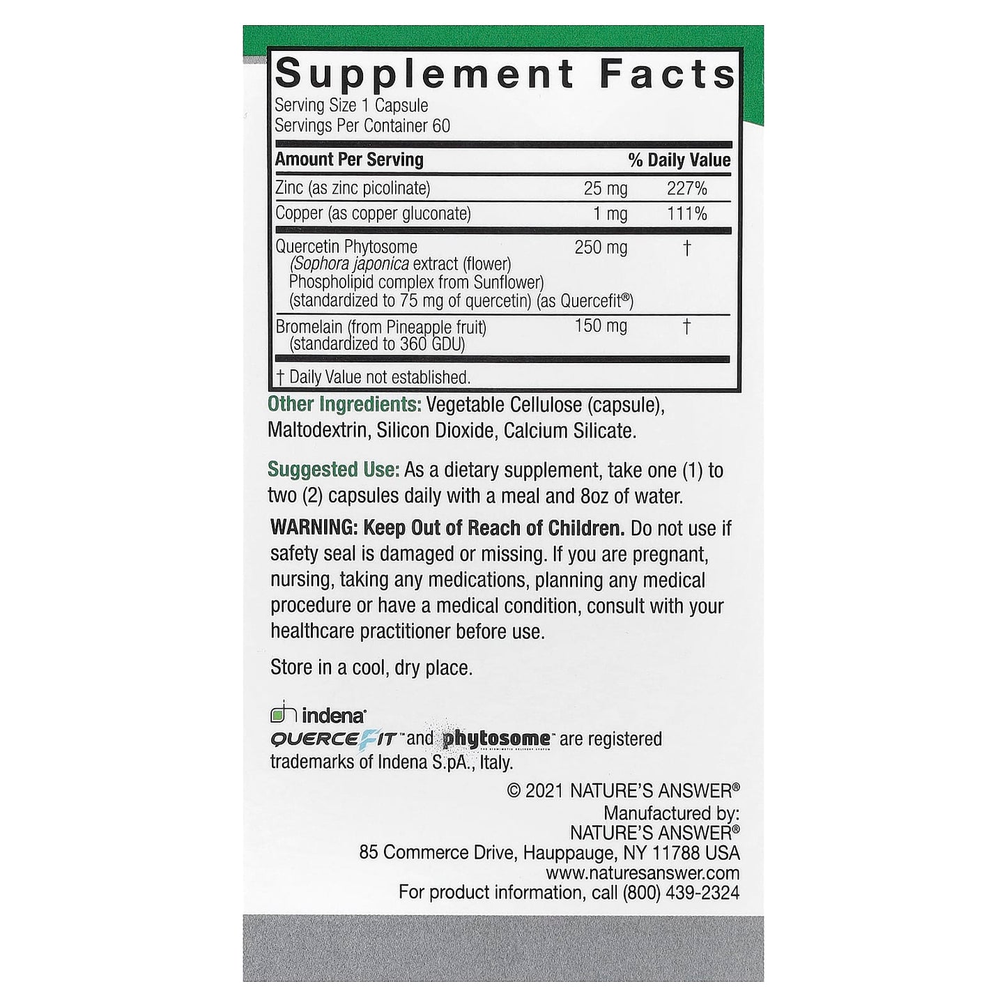 Nature's Answer, Quercetin Blend, 60 Vegetarian Capsules - Image 2