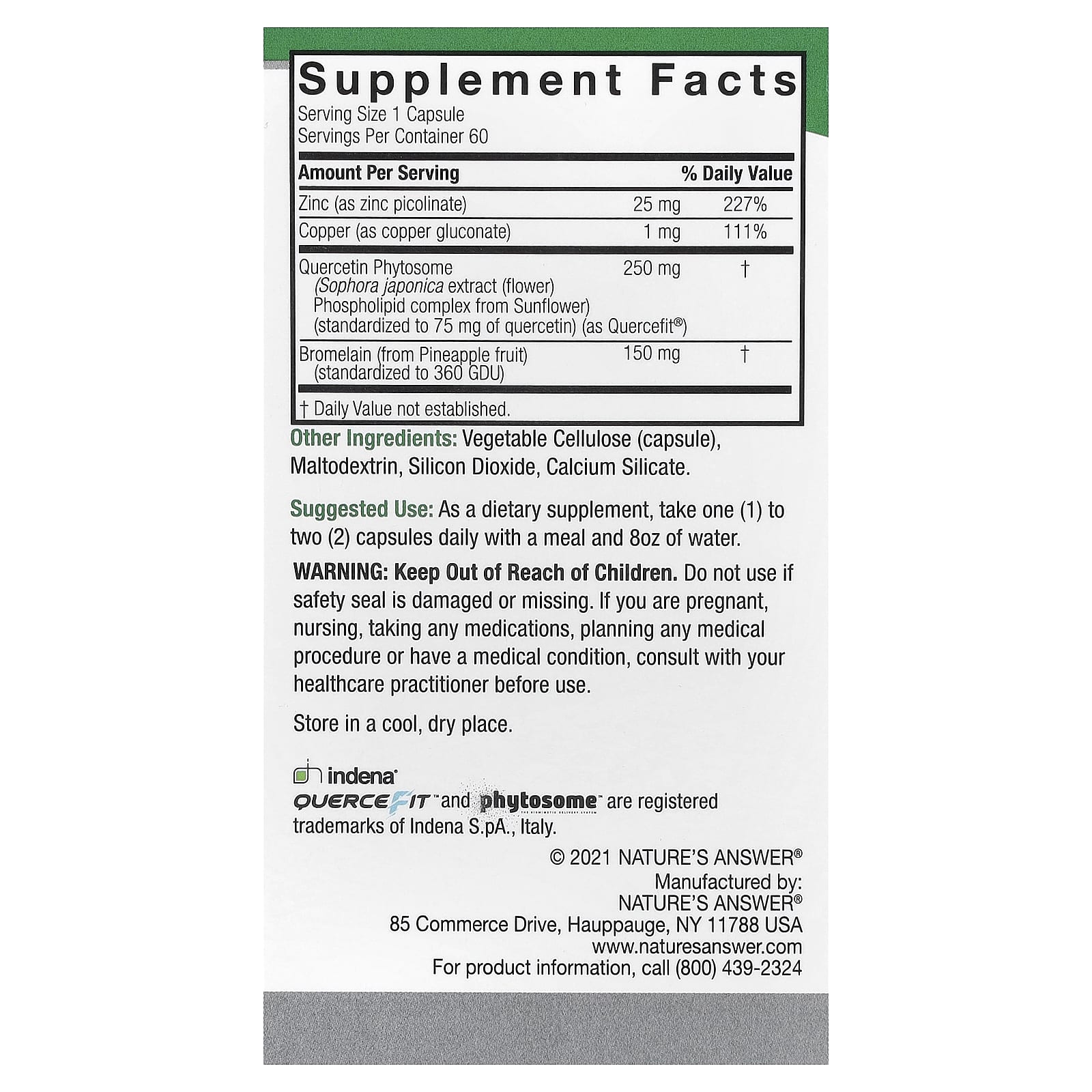 Nature's Answer, Quercetin Blend, 60 Vegetarian Capsules - Image 2