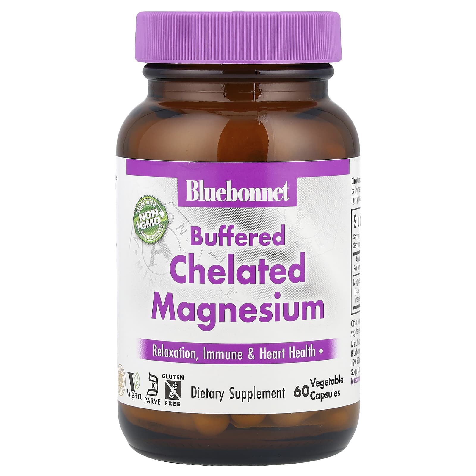 Bluebonnet Buffered Chelated Magnesium 200mg for Relaxation & Immune Health - Image 1