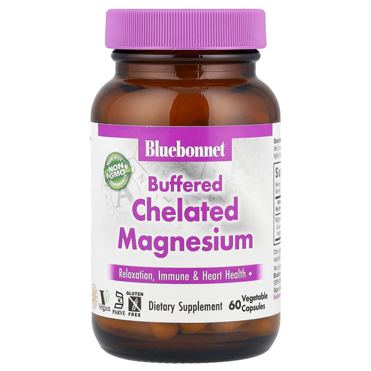 Bluebonnet Buffered Chelated Magnesium 200mg for Relaxation & Immune Health - Image 1