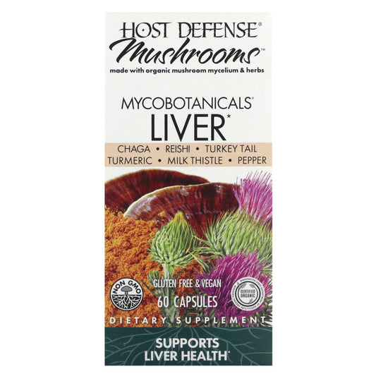 Host Defense Liver Support with Mushrooms, 60 Capsules - Image 1