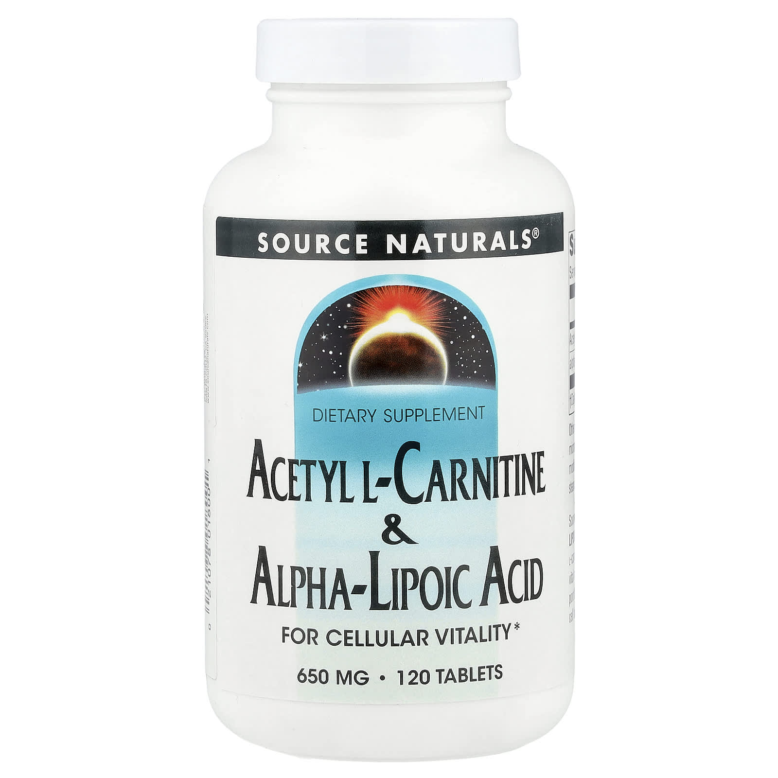 Source Naturals, Acetyl L-Carnitine & Alpha-Lipoic Acid, 120 Tablets - Image 1