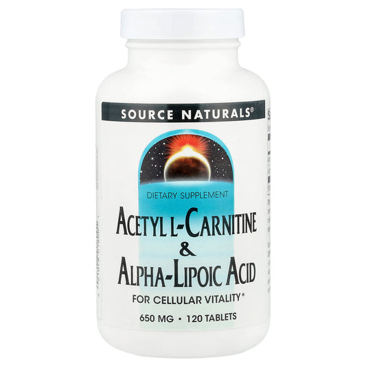 Source Naturals, Acetyl L-Carnitine & Alpha-Lipoic Acid, 120 Tablets - Image 1