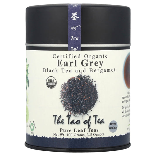 The Tao of Tea, Certified Organic Black Tea and Bergamot, Earl Grey, 3.5 oz (100 g) - Image 1