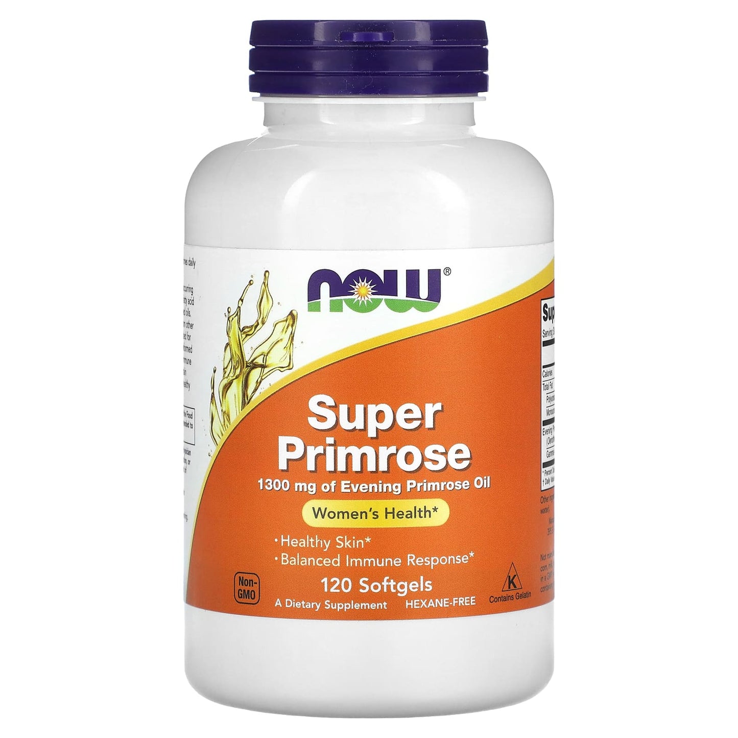 NOW Foods, Super Primrose, 1,300 mg, 120 Softgels - Image 1
