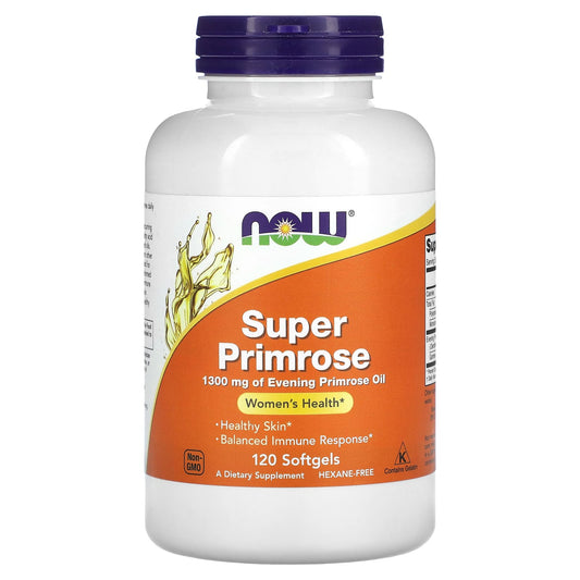 NOW Foods, Super Primrose, 1,300 mg, 120 Softgels - Image 1