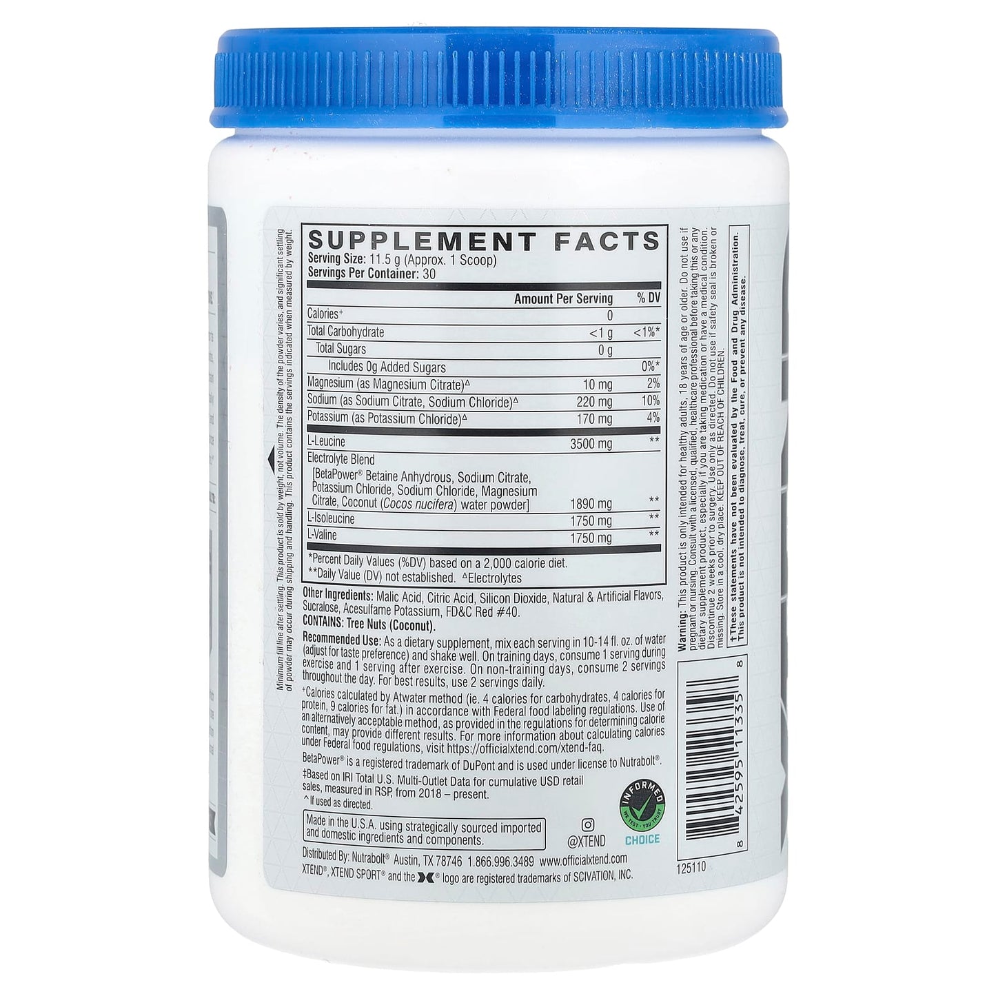 XTEND, Sport®, 7G BCAA, Strawberry Kiwi Splash, 12.2 oz (345 g) - Image 2