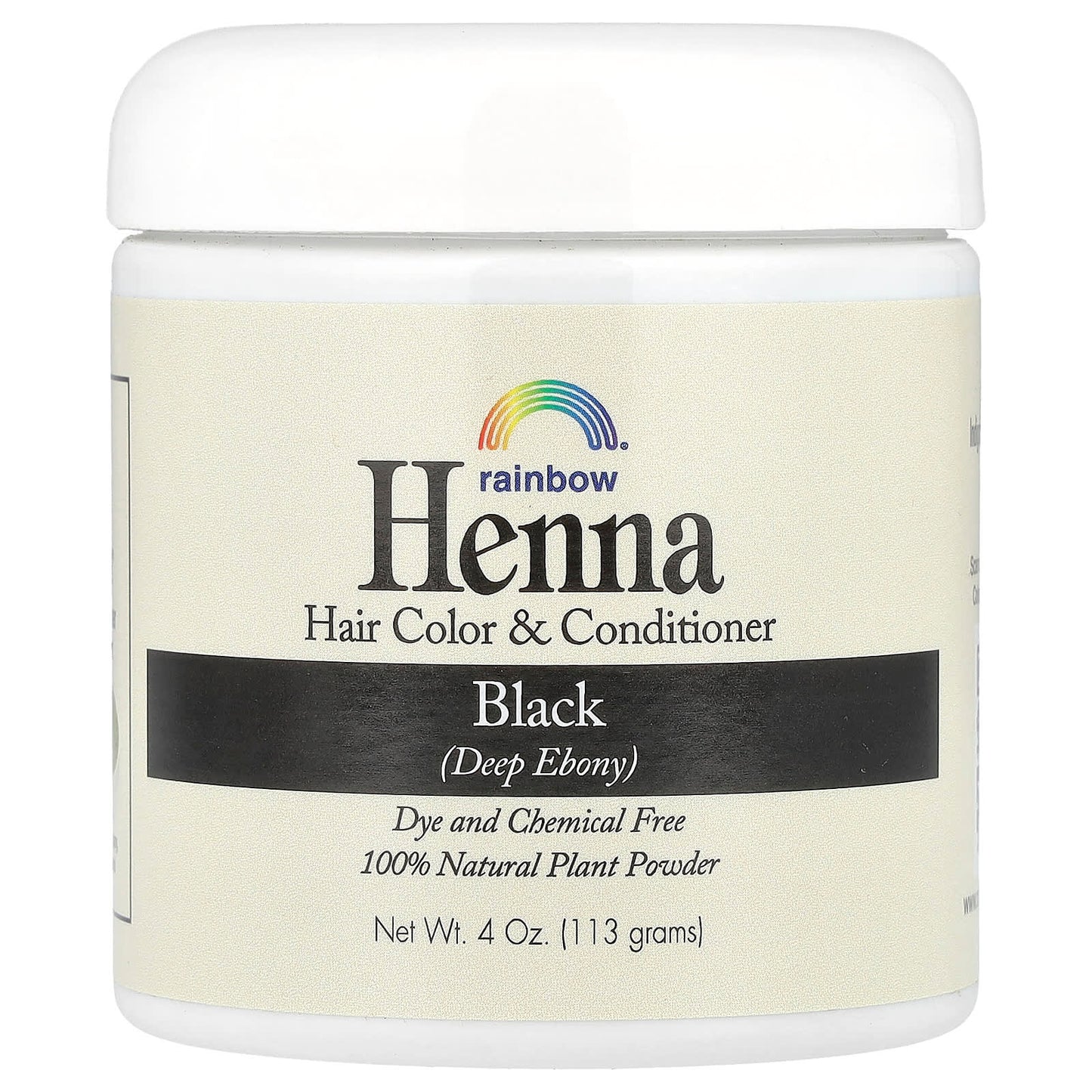 Rainbow Research, Henna, Hair Color & Conditioner, Black, 4 oz (113 g) - Image 1