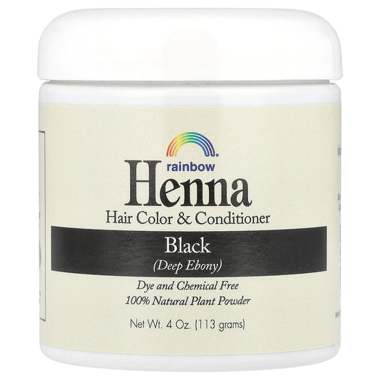 Rainbow Research, Henna, Hair Color & Conditioner, Black, 4 oz (113 g) - Image 1