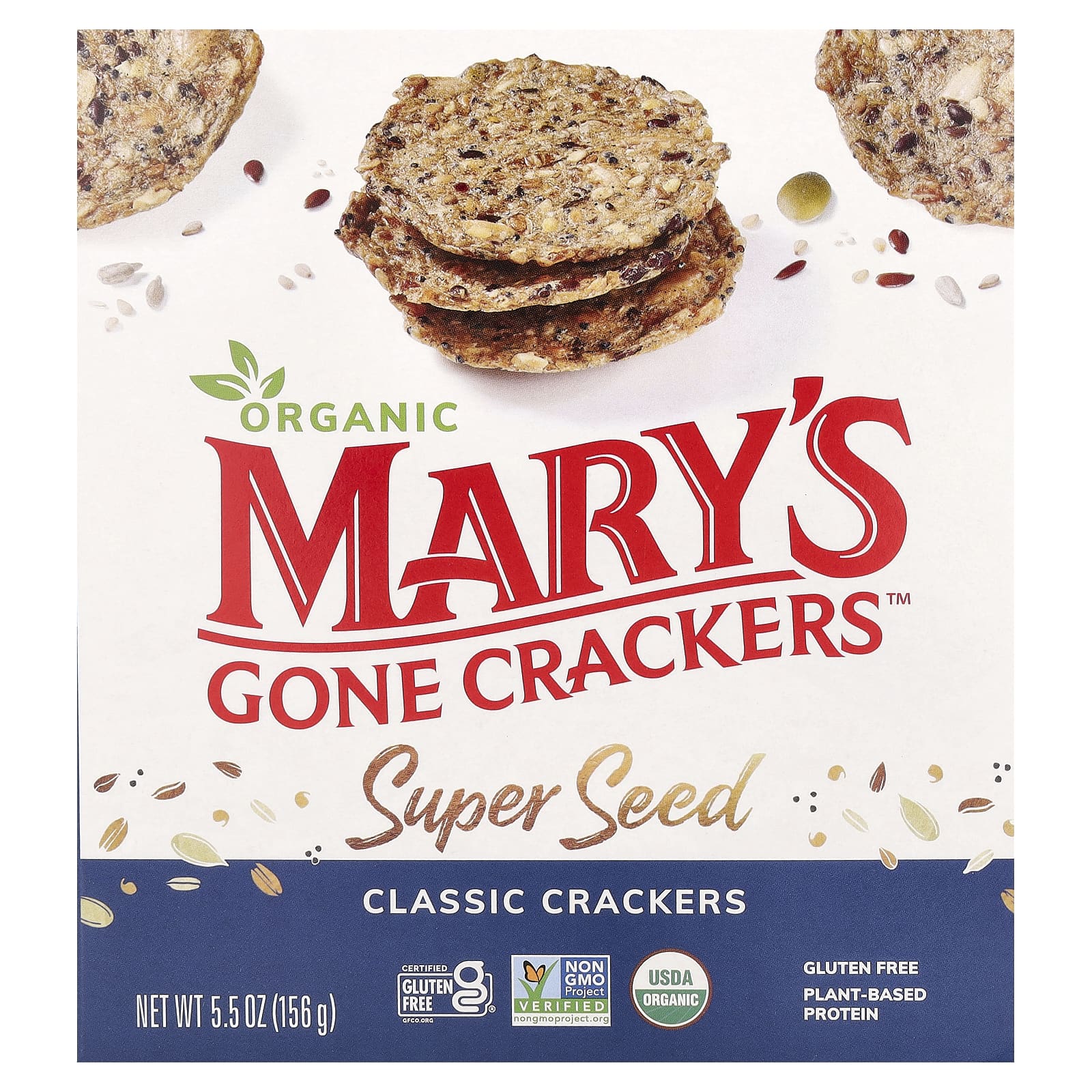 Mary's Gone Crackers, Organic Super Seed Crackers, Classic, 5.5 oz (156 g) - Image 1