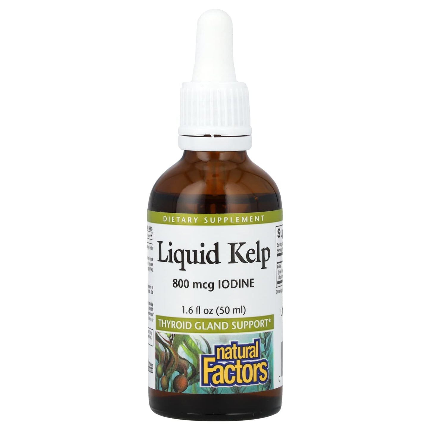 Natural Factors, Liquid Kelp, 800 mcg, 1.6 fl oz (50 ml) - Image 1