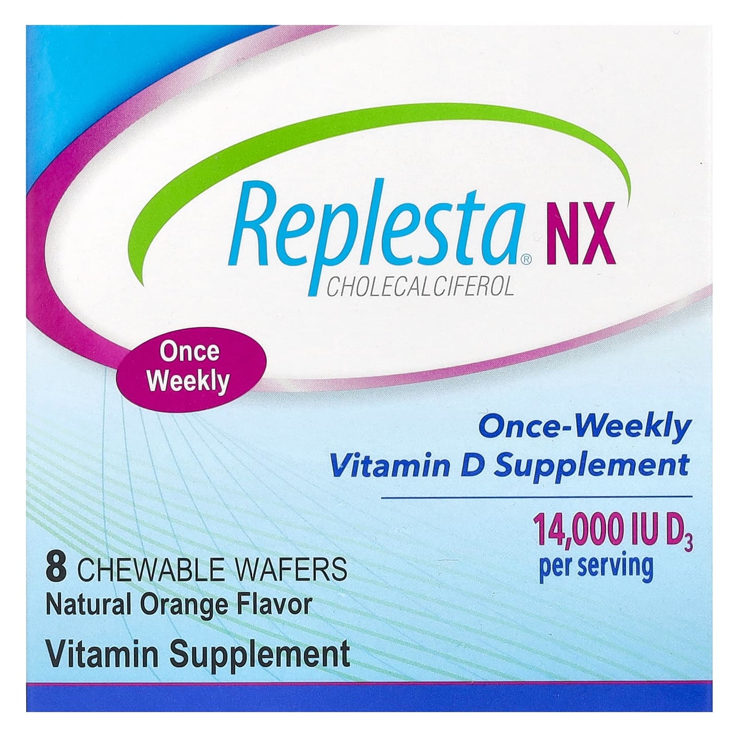 Replesta, NX Cholecalciferol, Once-Weekly Vitamin D, Natural Orange, 14,000 IU, 8 Chewable Wafers - Image 1