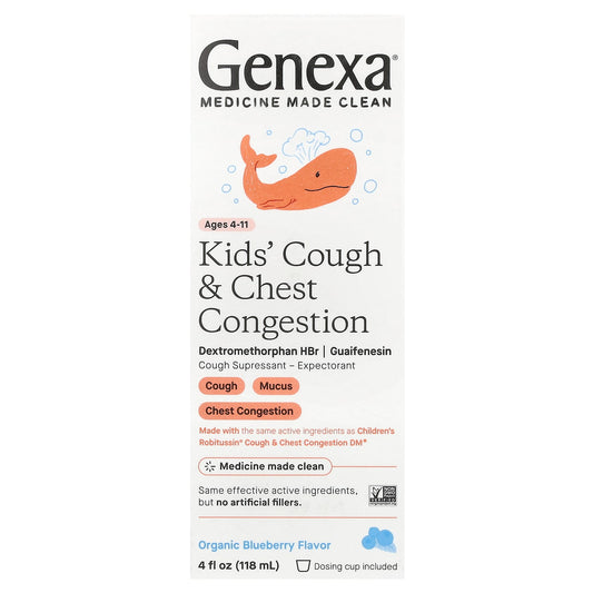 Genexa Organic Kids' Cough & Chest Congestion Relief, Ages 4-11, 4 fl oz - Image 1