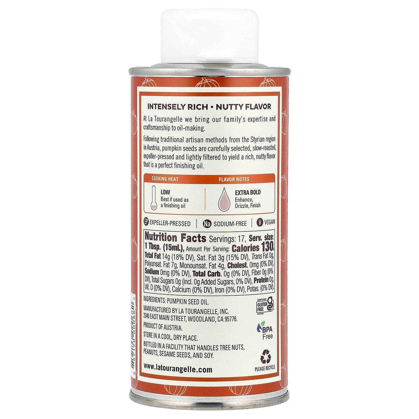 La Tourangelle, Toasted Pumpkin Seed Oil, 8.45 fl oz (250 ml) - Image 2