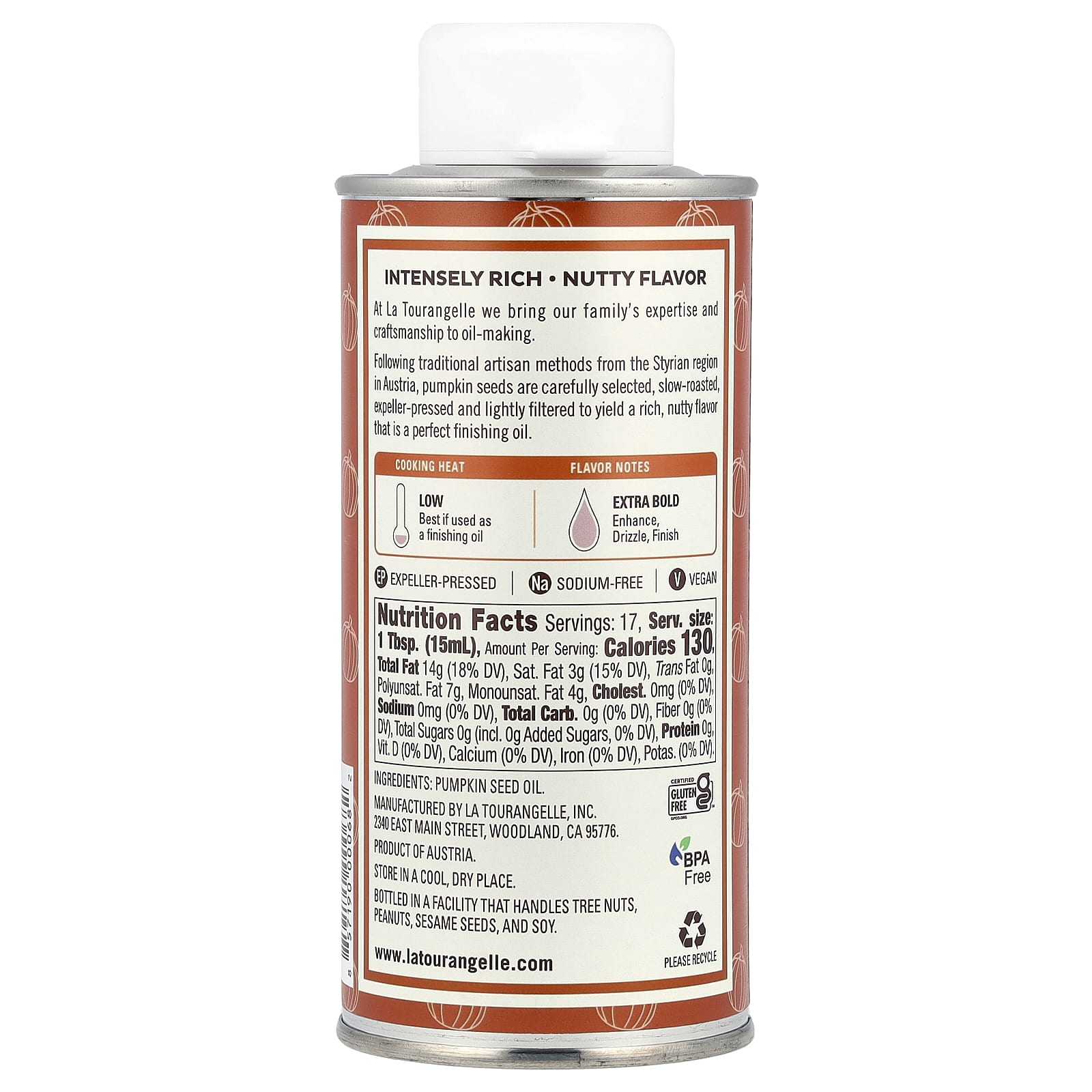 La Tourangelle, Toasted Pumpkin Seed Oil, 8.45 fl oz (250 ml) - Image 2