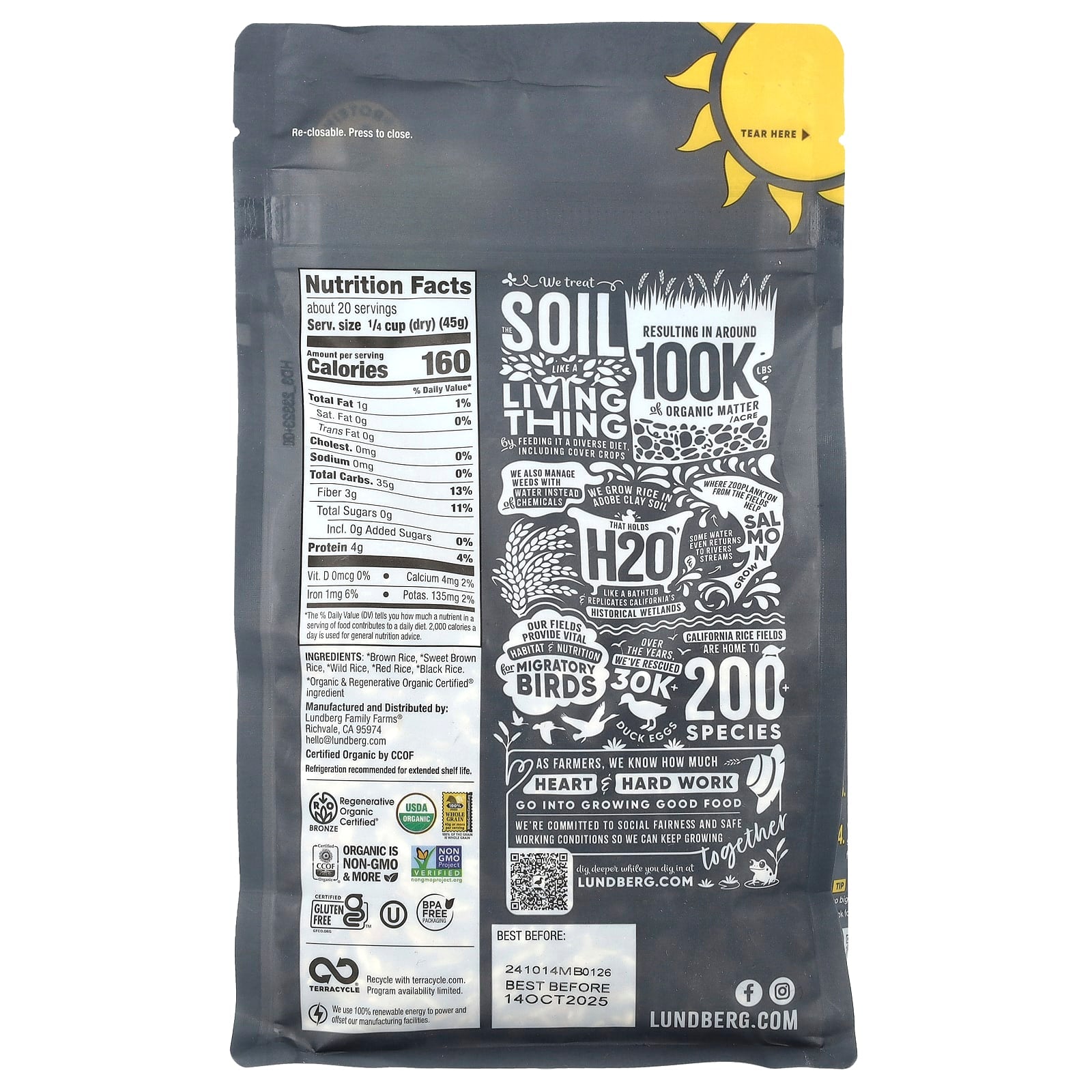 Lundberg, Organic Gourmet Rice, Wild Blend , 32 oz (907 g) - Image 2