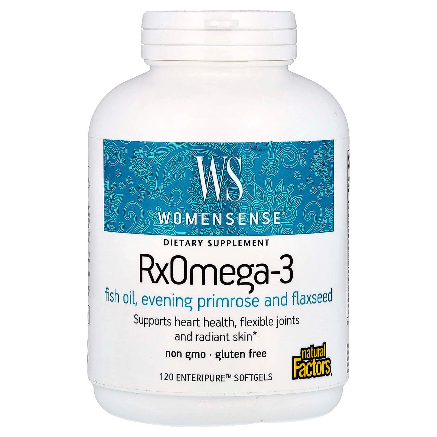 Natural Factors, WomenSense®, RxOmega-3, 120 Enteripure™ Softgels - Image 1