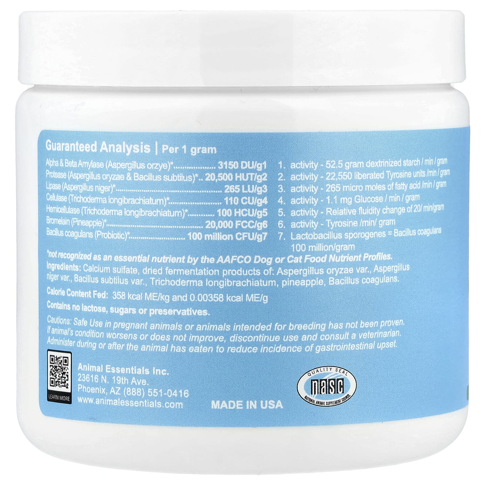 Animal Essentials, Plant Enzyme & Probiotic, For Dogs & Cats, 10.6 oz (300 g)