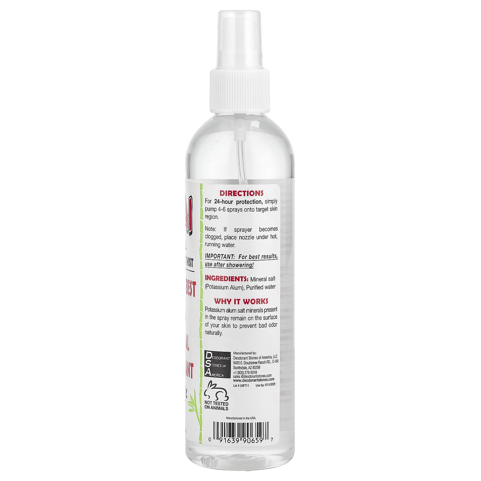 Thai Deodorant Stone, Crystal Deodorant Mist, 8 fl oz (240 ml) - Image 2