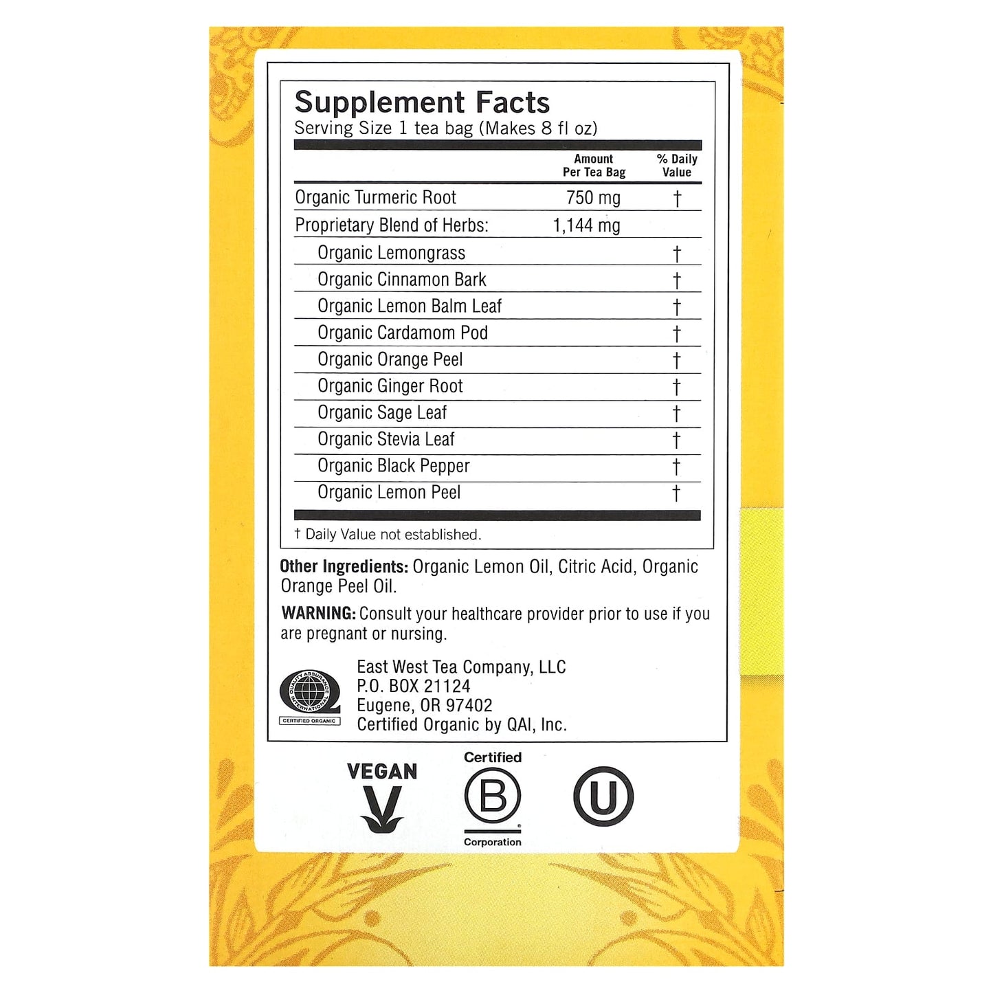 Yogi Tea, Sweet Ginger Citrus Turmeric Vitality, Caffeine Free, 16 Tea Bags, 1.12 oz (32 g) - Image 2