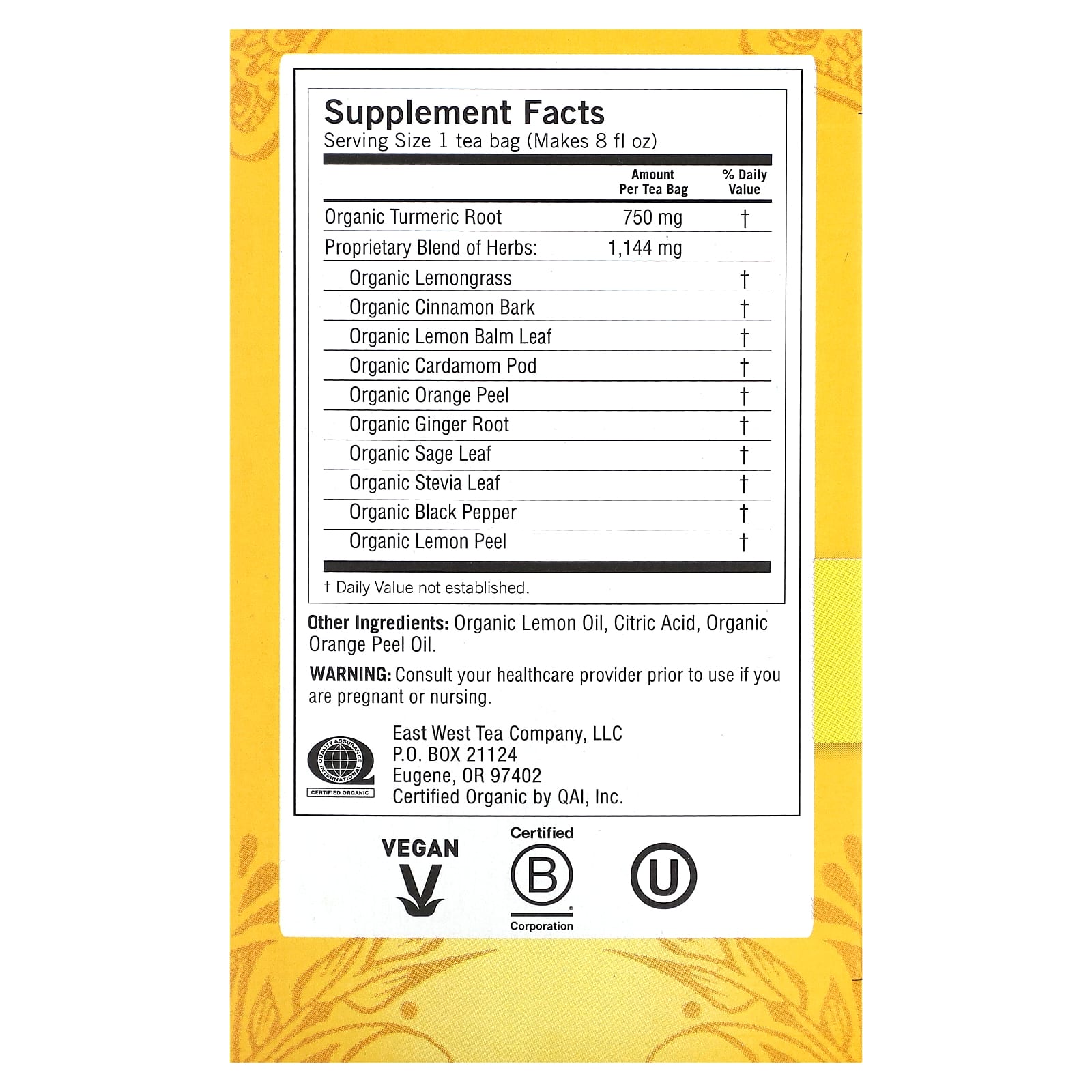 Yogi Tea, Sweet Ginger Citrus Turmeric Vitality, Caffeine Free, 16 Tea Bags, 1.12 oz (32 g) - Image 2