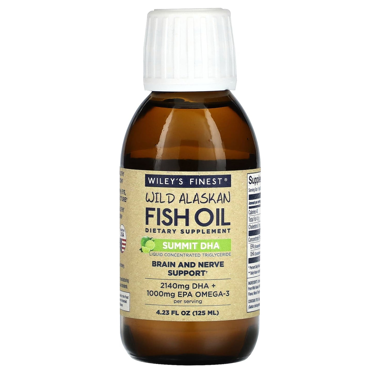 Wiley's Finest, Wild Alaskan Fish Oil, Summit DHA, 4.23 fl oz (125 ml) - Image 1