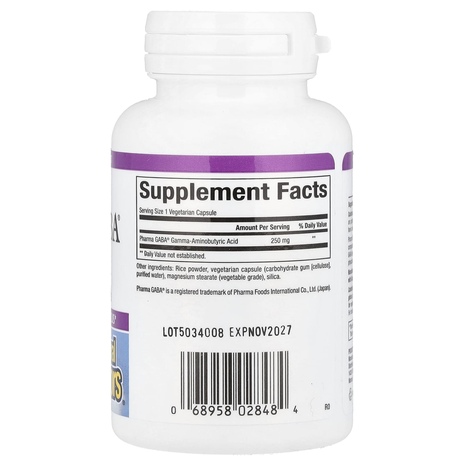 Natural Factors, Stress-Relax®, Pharma GABA®, 250 mg, 60 Vegetarian Capsules - Image 2
