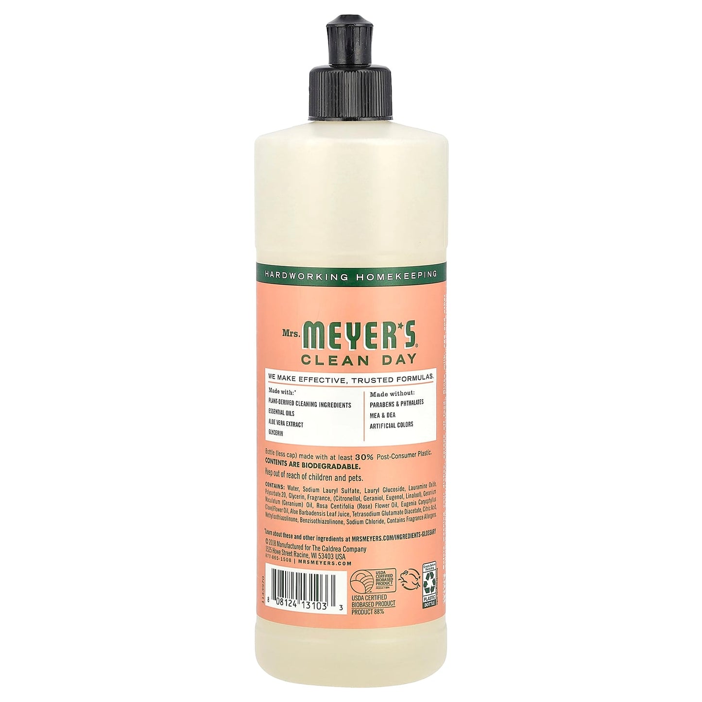 Mrs. Meyers Clean Day, Dish Soap, Geranium, 16 fl oz (473 ml) - Image 2
