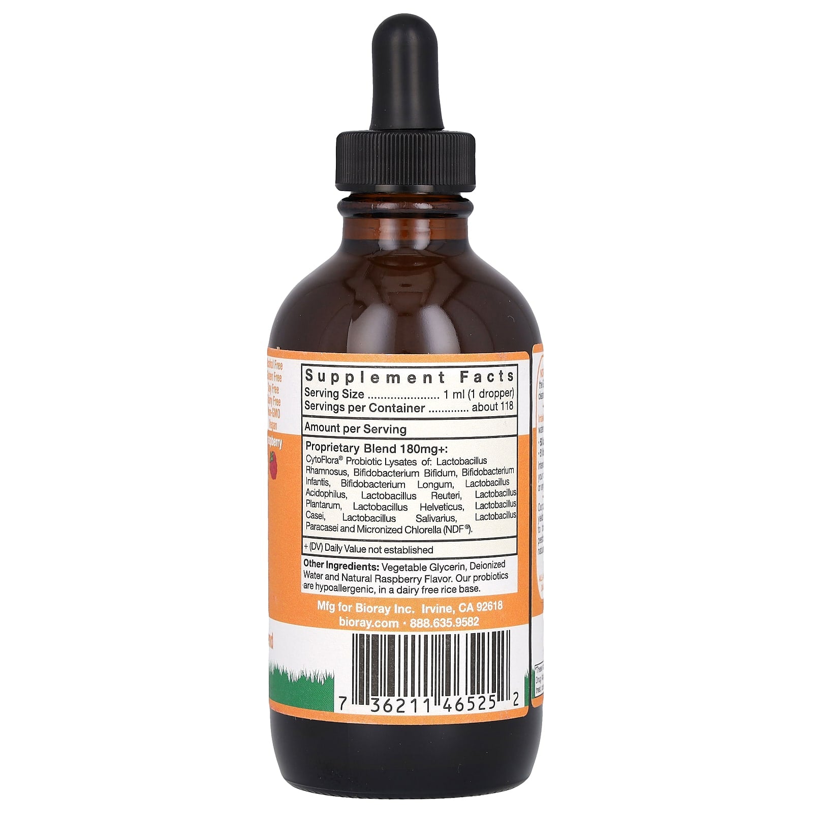 Bioray NDF Tummy 11-Strain Probiotic for Kids - 4 fl oz (118 ml) - Image 2