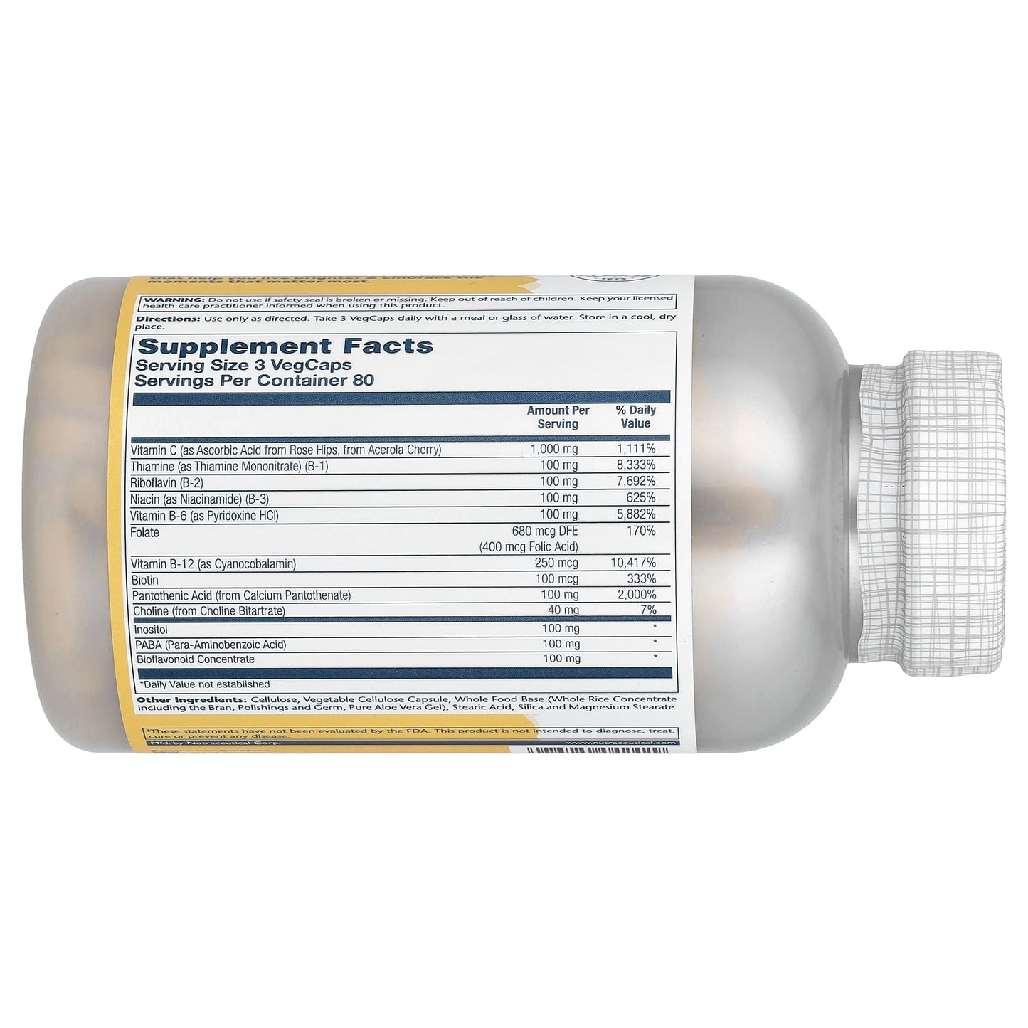 Solaray, Mega Vitamin B-Stress, Timed-Release, 240 VegCaps - Image 2