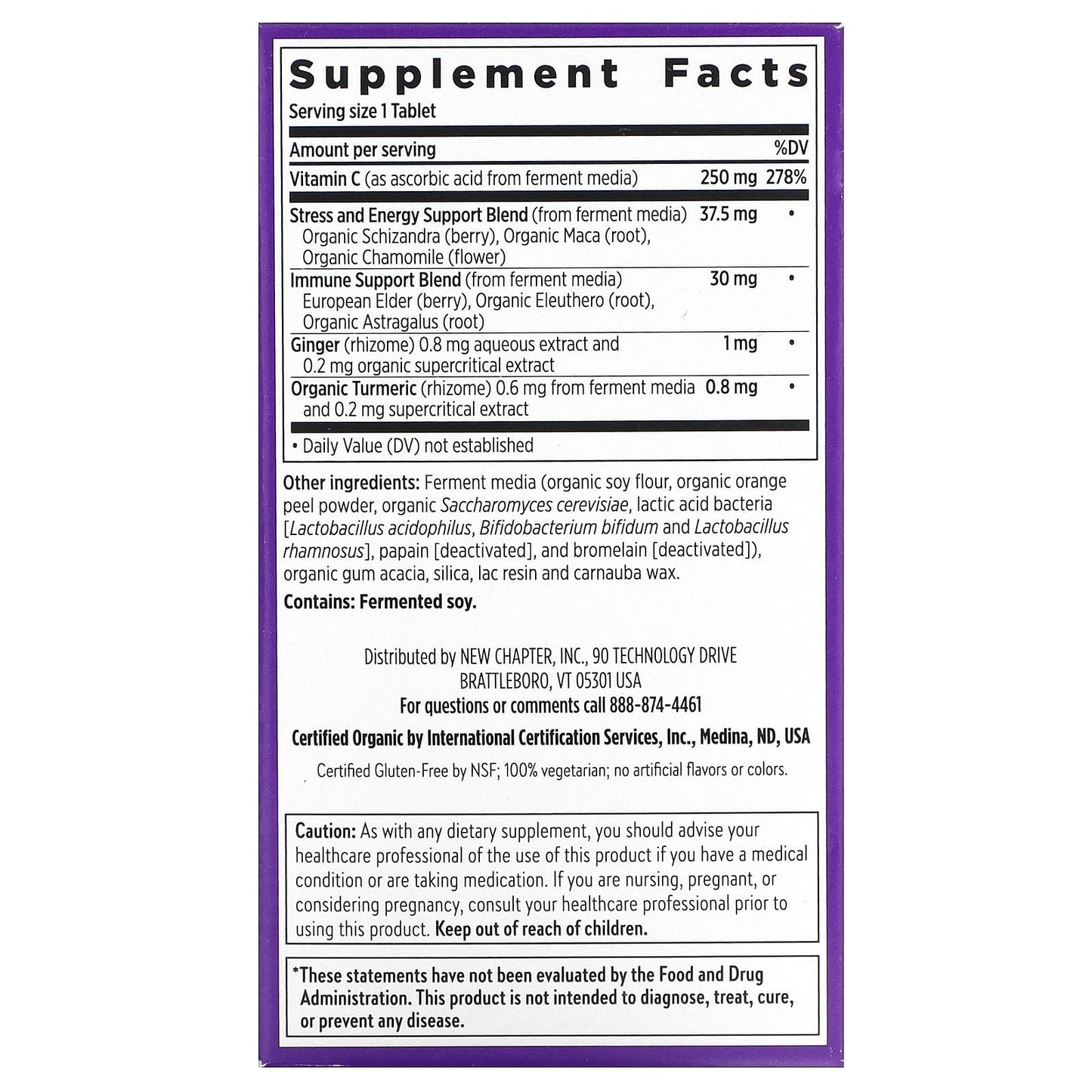 New Chapter, Immune Defense, Vitamin C + Elderberry, 30 Vegetarian Tablets - Image 2
