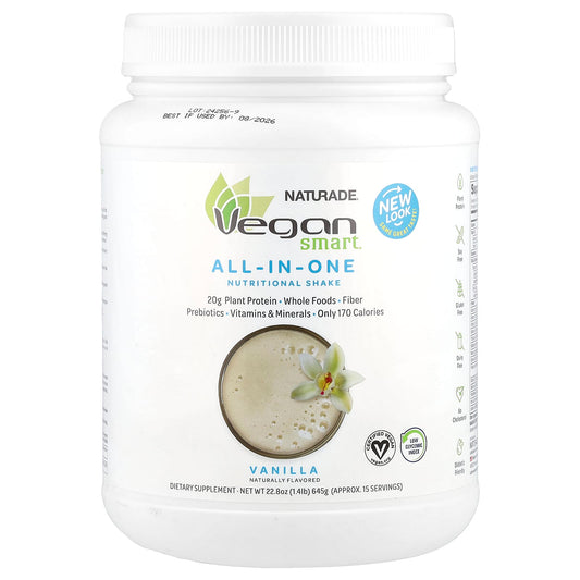 VeganSmart, All-In-One Nutritional Shake, Vanilla, 1.4 lb (645 g) - Image 1